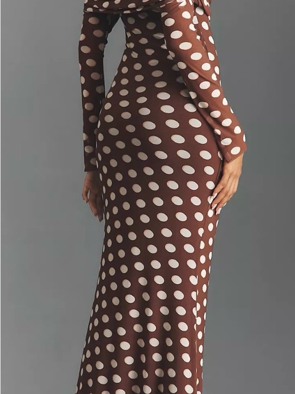 Elegant polka dot maxi dress - Picture 3 of 3